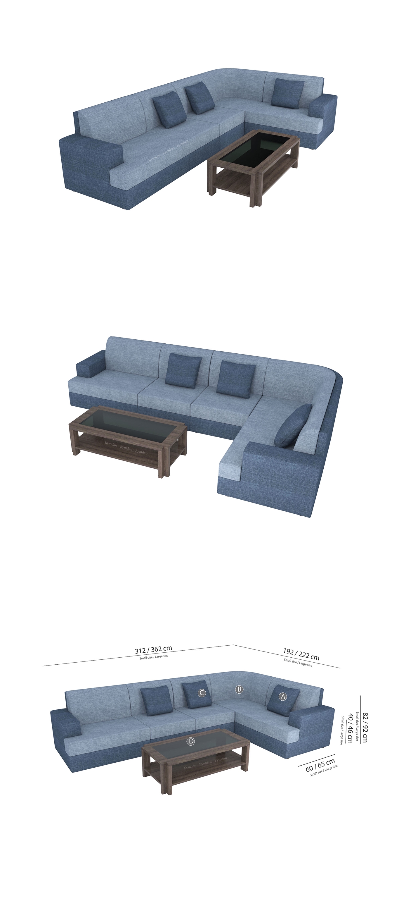 Sofa góc Kymdan kiểu Angela