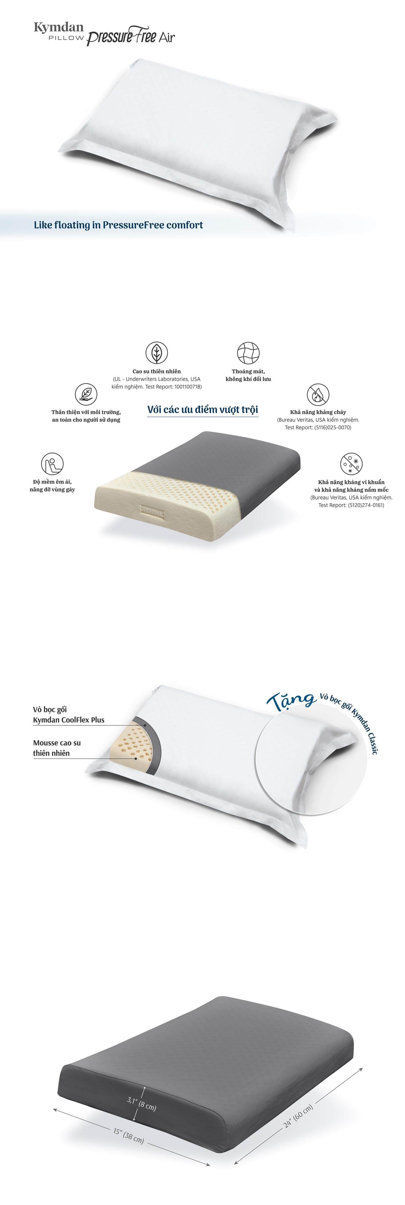 Gối Kymdan Pillow PressureFree Air