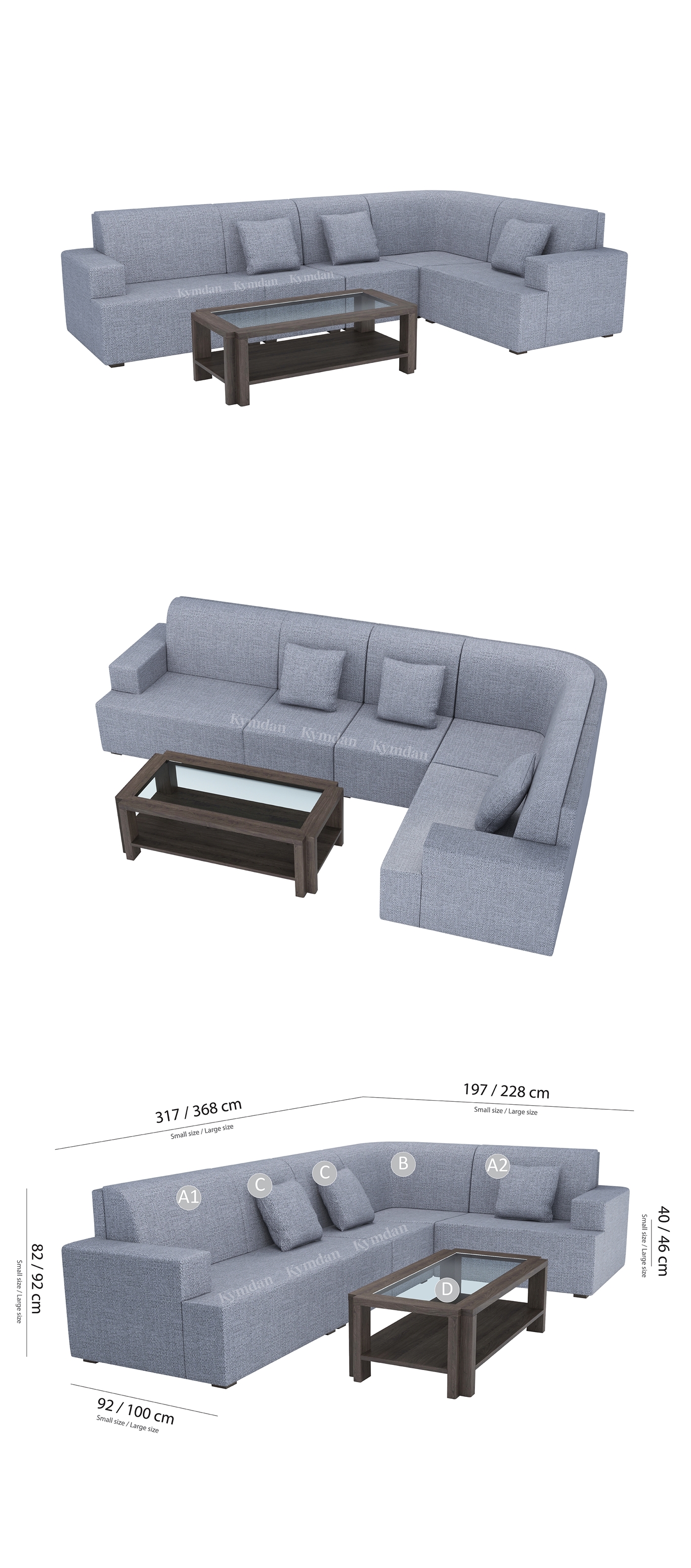 Sofa góc Kymdan kiểu Angela New
