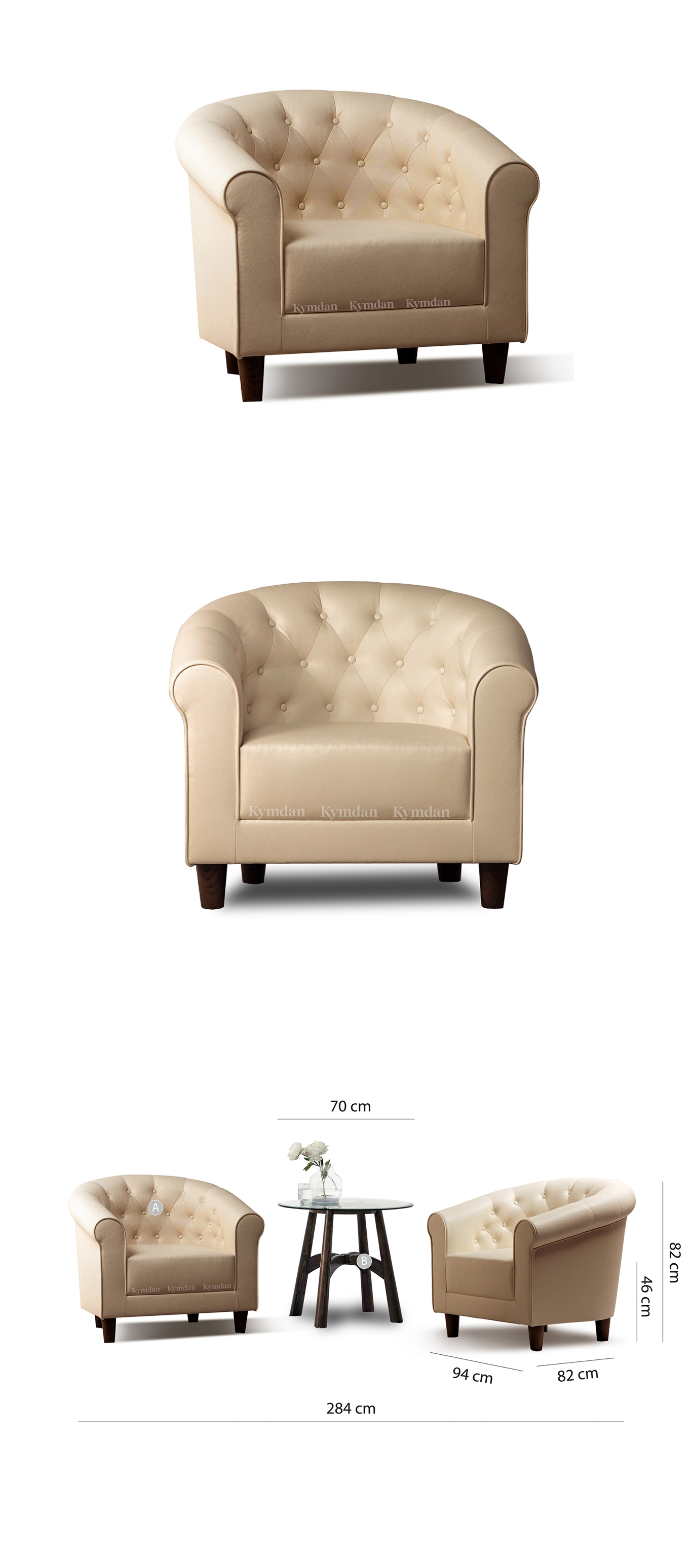 Bộ Kymdan Armchair kiểu Rossy Luxe