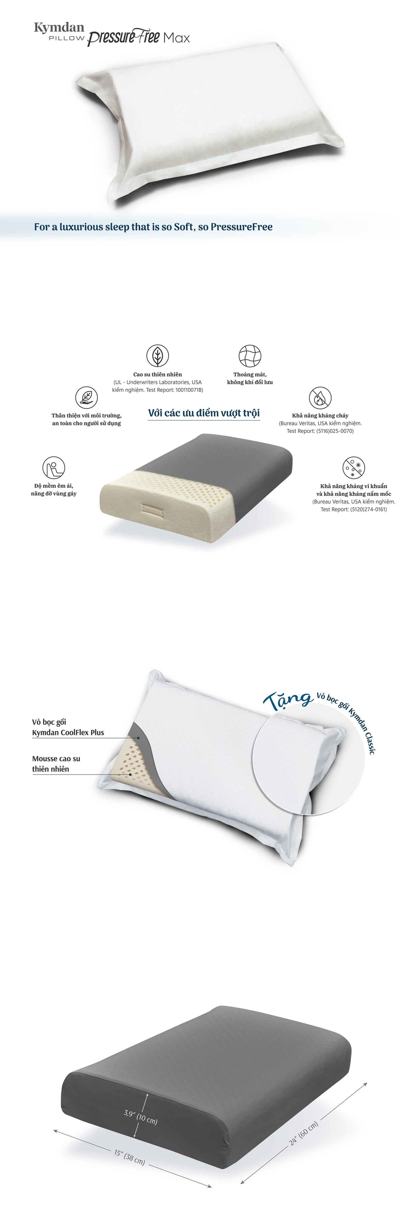 Gối Kymdan Pillow PressureFree Max