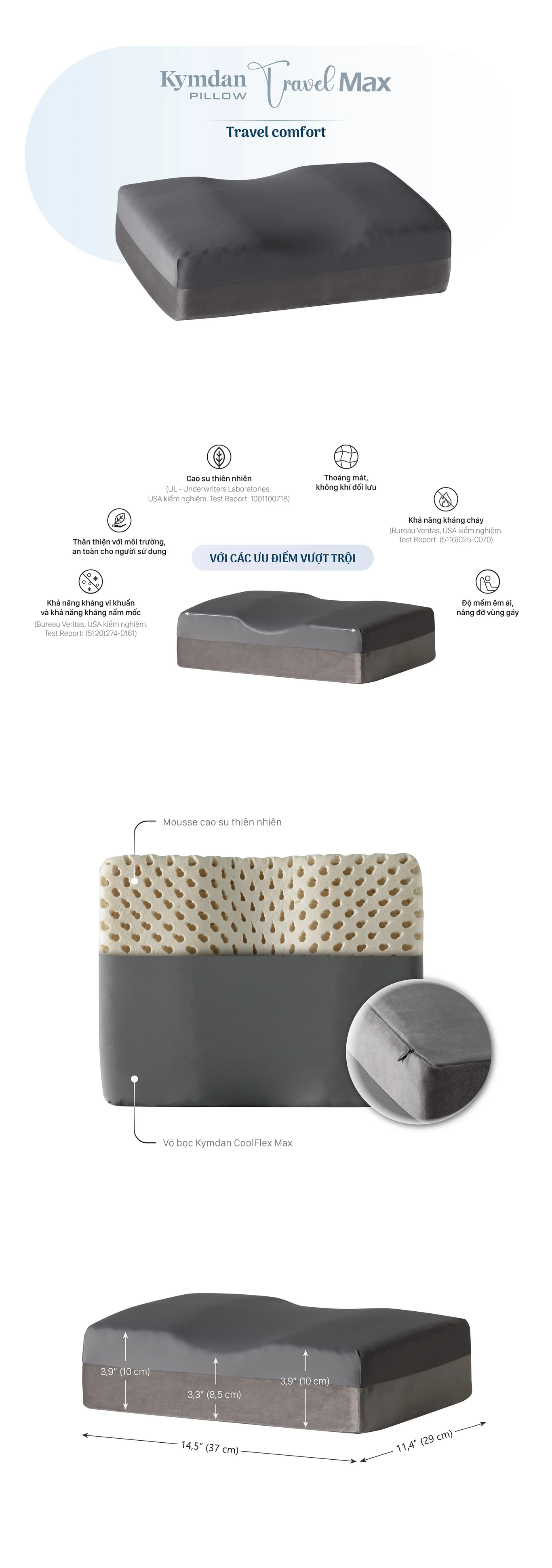 Gối Kymdan Pillow TravelMax