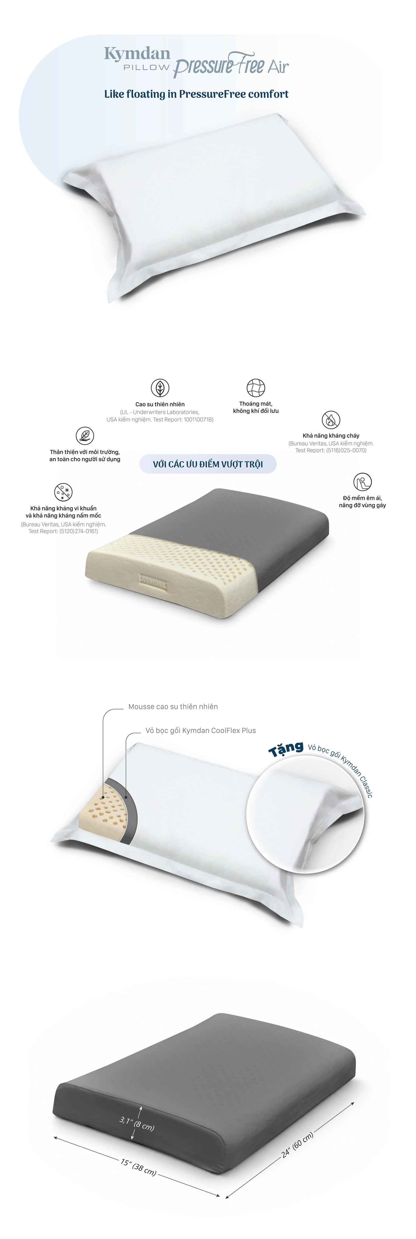 Gối Kymdan Pillow PressureFree Air