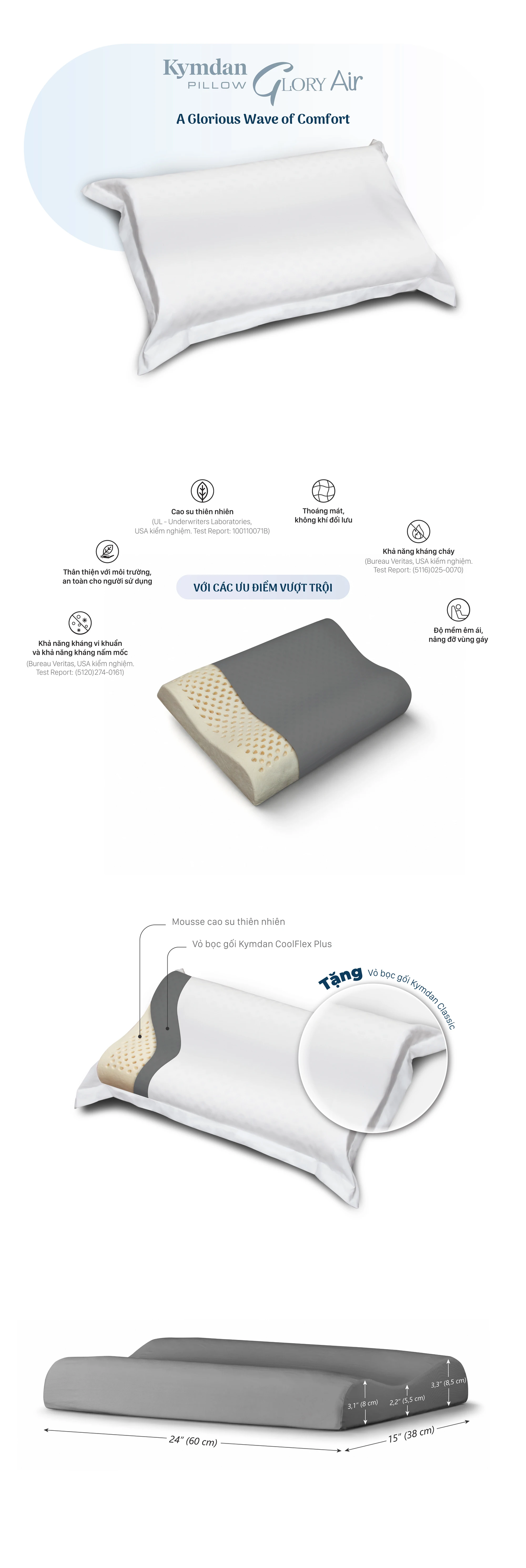 Gối Kymdan Pillow Glory Air
